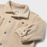 Mayoral Baby Boy Ribbed Velour Button Down Shirt ~ Cereal