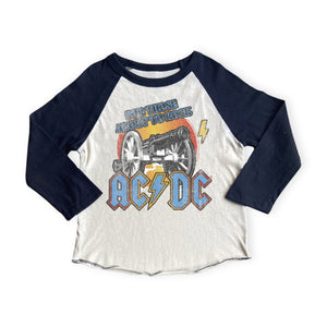 Rowdy Sprout Baby ACDC About to Rock Raglan l/s Tee ~ White/Black