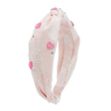 Bari Lynn Glitter Heart Tie Dye Denim Knot Headband