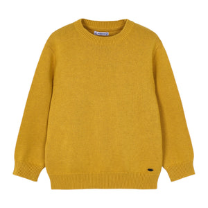 Mayoral Boys Basic Knit Crewneck Sweater ~ Mustard