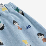 Bobo Choses Baby Game Pawns Print Denim Blouse & Pants Set ~ Light Blue