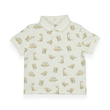 Mayoral Baby Boy Printed s/s Polo ~ Dinos/Cream