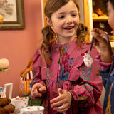 Oilily Girls Douce Botanique Dress ~ Red Violet