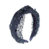 Bari Lynn Crystallized Pearl & Sequin Knot Headband