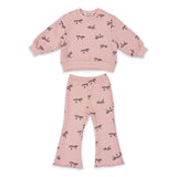 Petite Hailey Baby Ava Ribbon Sweatshirt & Flare Leggings Set ~ Pink