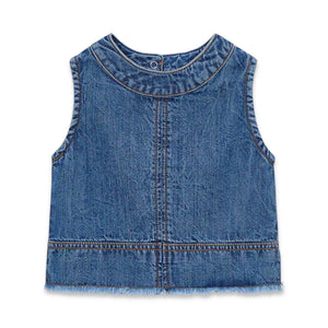 Mayoral Girls Denim Top & Wide Leg Jeans Set 7-12 ~ Dark Wash