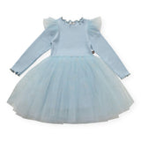 Petite Hailey l/s Mila Jewel Tutu Dress ~ Sky Blue