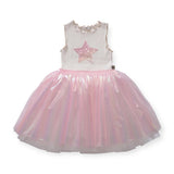 Petite Hailey Pearl Star Tutu Dress ~ White/Pink