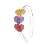 Lilies & Roses Cece Multi Heart Headband ~ Gold/Purple/Vintage Pink