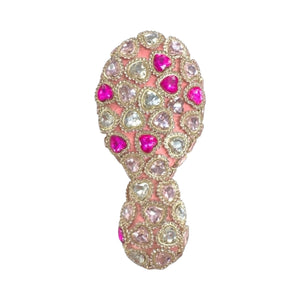 Bari Lynn Multi Heart Jeweled Hair Brush