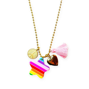 Gunner & Lux Love & Peace Charms Necklace
