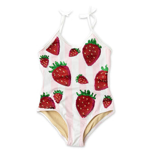Shade Critters Summer Strawberry Swimsuit w/ Sequins ~ Pink