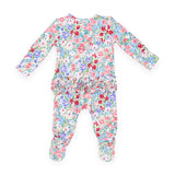 Angel Dear 2 Way Zipper Ruffle Footie ~ London Floral