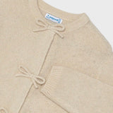 Mayoral Girls Knit Cardigan w/ Bows ~ Beige Vigo