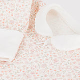 Petit Bateau Front Zip Floral Print Footie w/ Collar ~ Multi