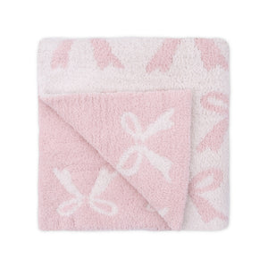Angel Dear Chenille Blanket ~ Blush Bows