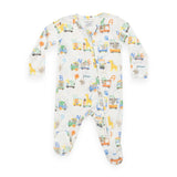 Angel Dear 2 Way Zipper Footie ~ Animal Train