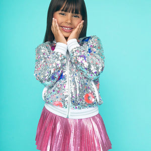 MIA New York Spring Sequin Jacket ~ Silver