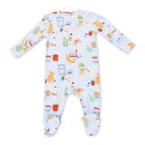 Angel Dear 2 Way Zipper Footie ~ Breakfast Club Blue