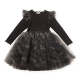 Petite Hailey l/s Mila Jewel Tutu Dress ~ Black