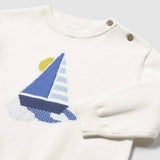Mayoral Baby Boy Knit Sailboat Sweater ~ Cream
