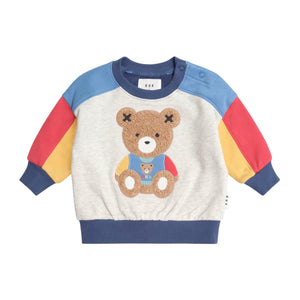 Huxbaby Varsity Huxbear Spliced Sweatshirt & Sweatpants Set ~ Multi