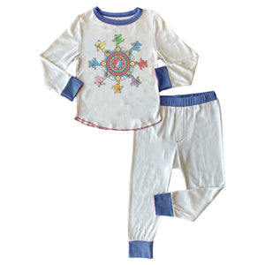Rowdy Sprout Grateful Dead Circle Bears l/s Pj Set ~ Vintage White/Blue