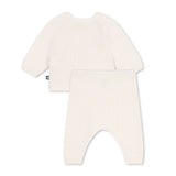 Petit Bateau Knit Heart Sweater & Pants Set ~ White/Red