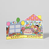 Wrap Birthday House Party Shaped Card