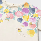 Mayoral Baby Girl Flowers Top & Shorts w/ Trim Set ~ Bone/Lilac