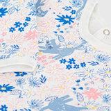 Petit Bateau Back Snap Cats Floral Print Footie ~ Multi