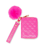 Tiny Treats Quilted Stud Strap Wallet with Pom-Pom
