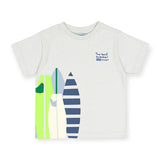 Mayoral Boys s/s Surfboard Tee & Shorts Set ~ White/Kiwi