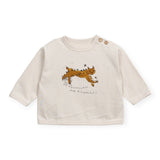 Play Up Baby Leopard Graphic l/s T-Shirt & Corduroy Knee Patch Pants Set ~ Natural/Carbon