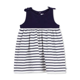 Petit Bateau Baby Sleeveless Striped Dress w/ Bows ~ Navy/White