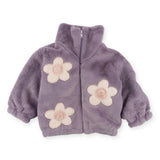 Oh Baby! Daisies Faux Fur Jacket ~ Dark Lavender