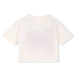 Wynken Bon Bon Cropped Cat Tee ~ Ecru