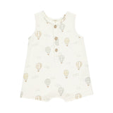 Quincy Mae Baby Boy Jack Short Romper ~  Hot Air Balloons/Ivory