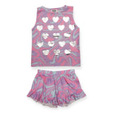 MIA New York Hachi Hearts Tank & Shorts Set ~ Swirl