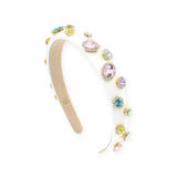 Bari Lynn Thin Jeweled Satin Padded Headband