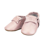 Zutano Leather Bow Moccasins ~ Pink Shimmer
