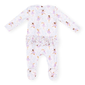 Angel Dear 2 Way Ruffle Zipper Footie ~ Bow Ballerinas