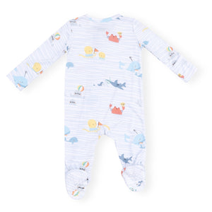 Angel Dear 2 Way Zipper Footie ~ Sea Stripes