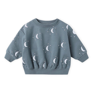 Quincy Mae Relaxed Fleece Sweatshirt & Sweatpants Set ~ Silver Moons/Ocean