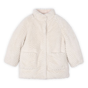 Mayoral Girls Faux Fur Coat ~ Sand