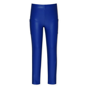 Baby Sara Faux Leather Leggings w/ Side Pocket 7-12 ~ Blue