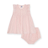 Petit Bateau Sleeveless Floral Dress w/ Bloomer ~ Pink Cream
