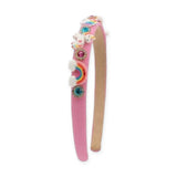 Bari Lynn Thin Denim Jewel & Unicorn Charm Headband ~ Pink