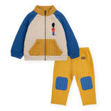 Bobo Choses Baby Little Tin Soldiers Quilted Zip Sweatshirt, l/s T-Shirt & Pants Set ~ Multi