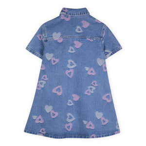 Billieblush Denim Heart Print Dress ~ Denim Blue